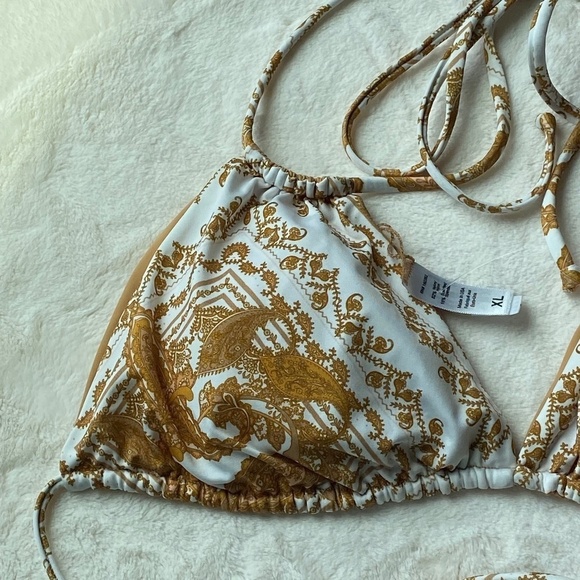 New! Kya x free people reversible Rylee bikini top in paisley sand 19177 - Picture 5 of 10